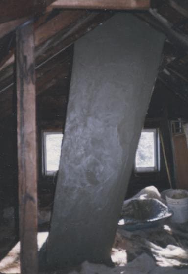 After: the chimney cleaned completely and re-parged smooth with a new steel liner